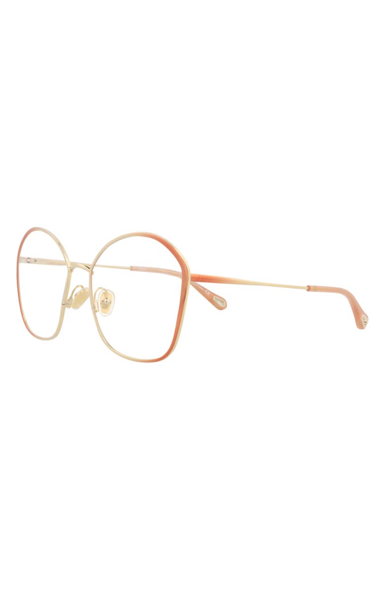Chloé 57mm Square Optical Glasses, Alternate, color, Nude Nude Transparent