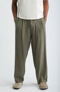 Obey Foster Pleated Linen Blend Pants