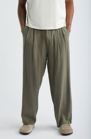 Obey Foster Pleated Linen Blend Pants