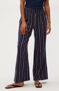 Michael Stars Sita Embroidered Stripe Cotton Wide Leg Pants