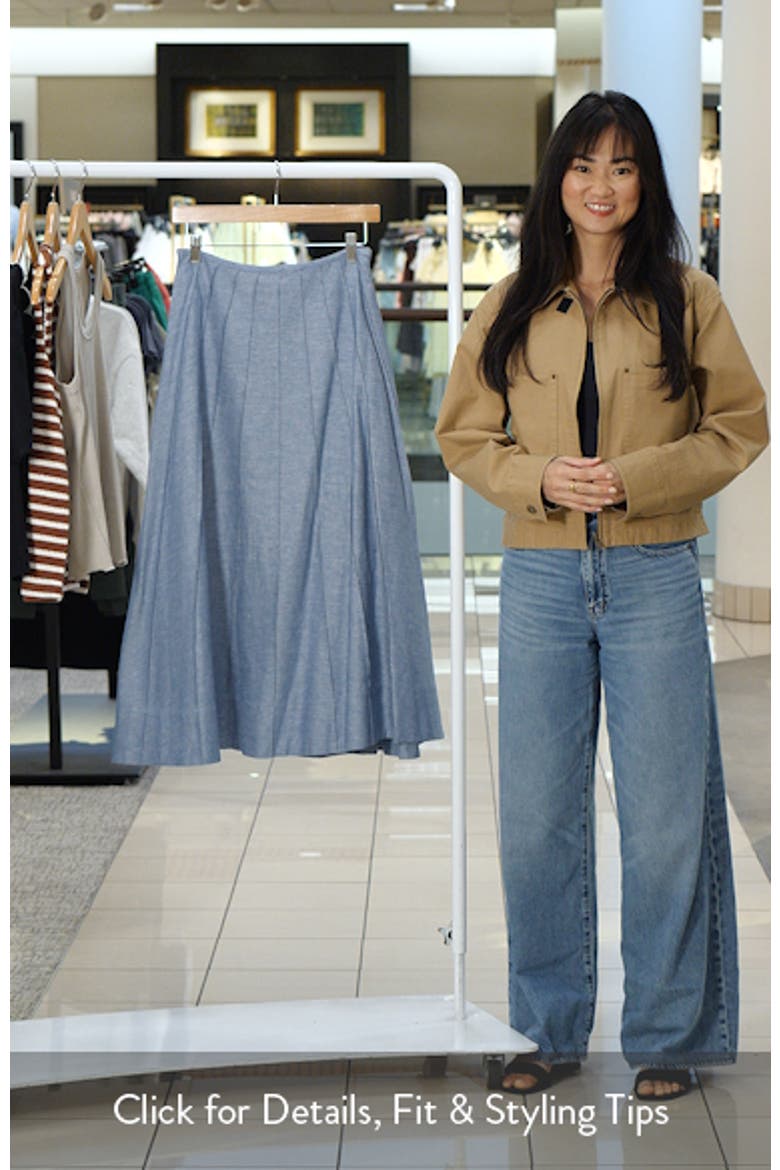 Pintuck Panel Midi Skirt video
