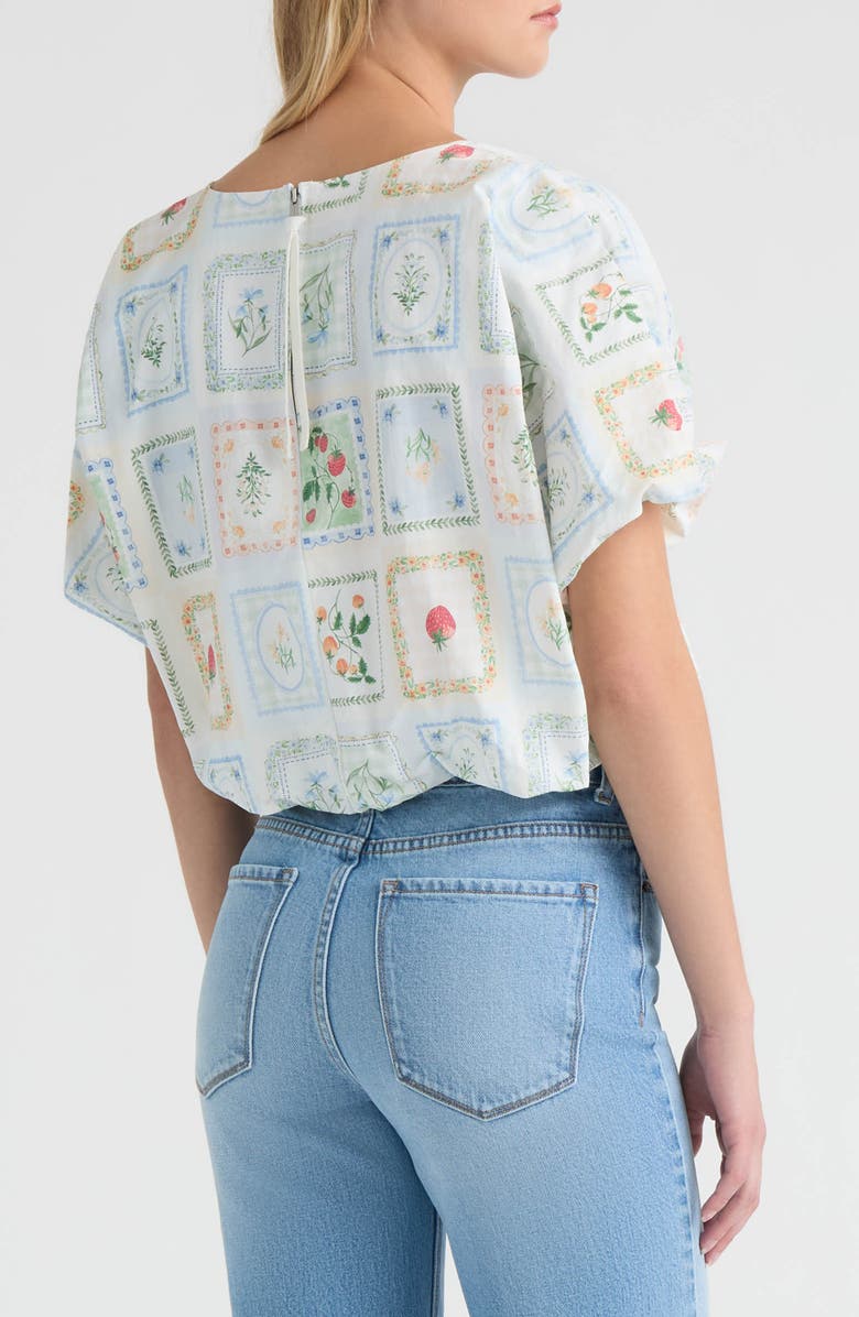 Hunter Print Crop Bubble Top, Alternate, color, Flower Stamp Print