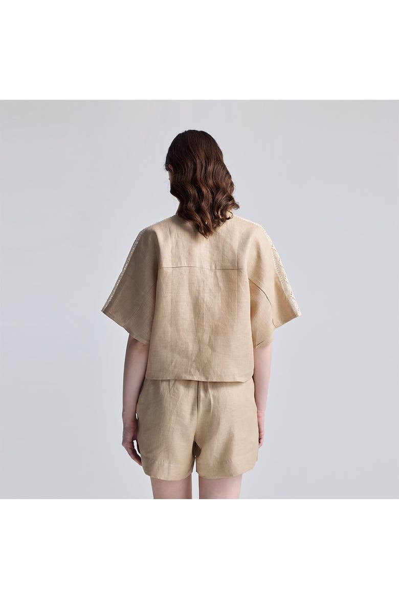 Boxy Shirt with Lace, Alternate, color, Neutral