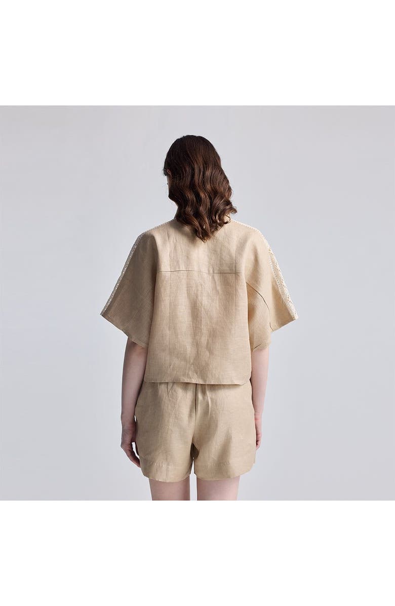 Reistor Boxy Shirt with Lace, Alternate, color, Neutral
