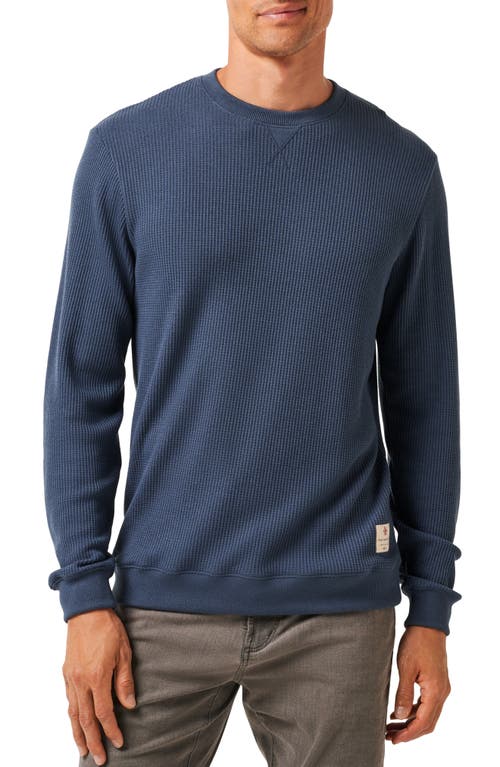 Travismathew Nonrev Waffle Crewneck Sweatshirt In Mood Indigo/vintage Indigo