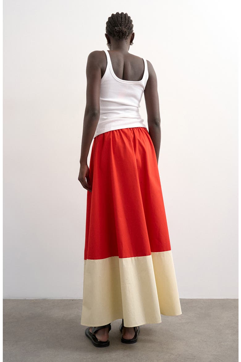 Colorblock Maxi Skirt, Alternate, color, ORANGE