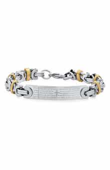 Men's Two-Tone Lord's Prayer Bar Bracelet