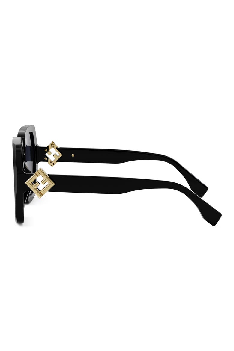 'Fendi Diamonds 51mm Square Sunglasses, Alternate, color, PNKO/SMKG