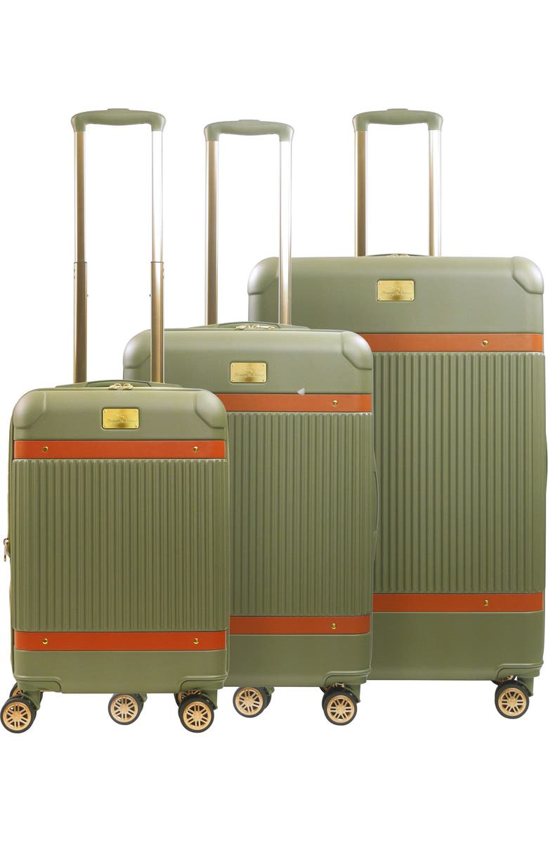 Tommy Bahama 3-Piece Stripes Hard-Sided Luggage, Alternate, color, Olive