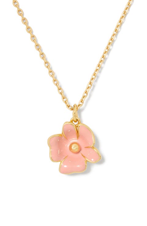 golden bloom flower pendant necklace