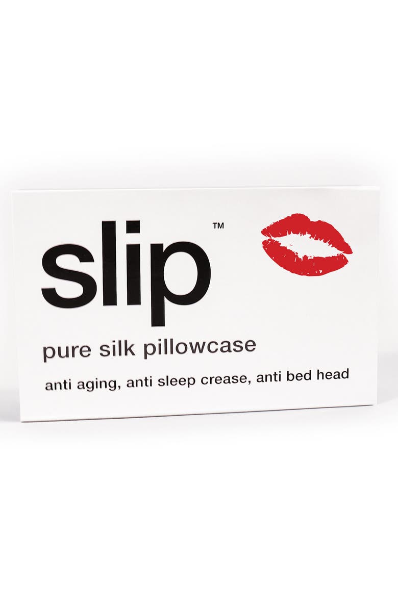 slip <sup>™</sup> for beauty sleep Slipsilk<sup>™</sup> Red Kisses Pure Silk Pillowcase, Alternate, color, 