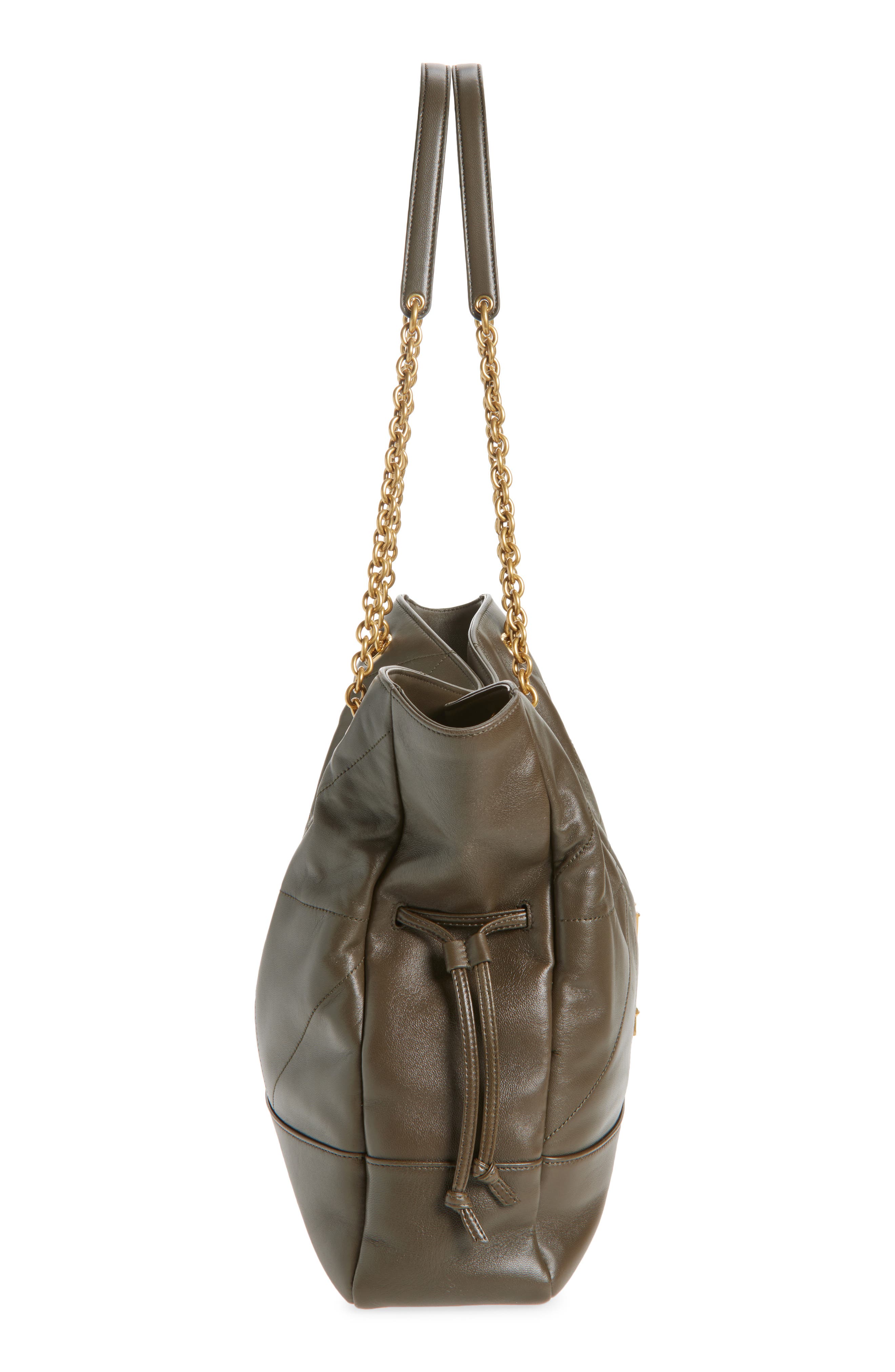 Saint Laurent Jamie 4.3 Patchwork Leather Shopper, Alternate, color, Light Musk