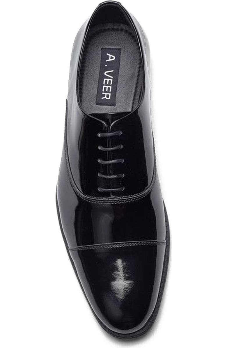 A. Veer Nero Cap-toe Oxford, Alternate, color, Black Leather