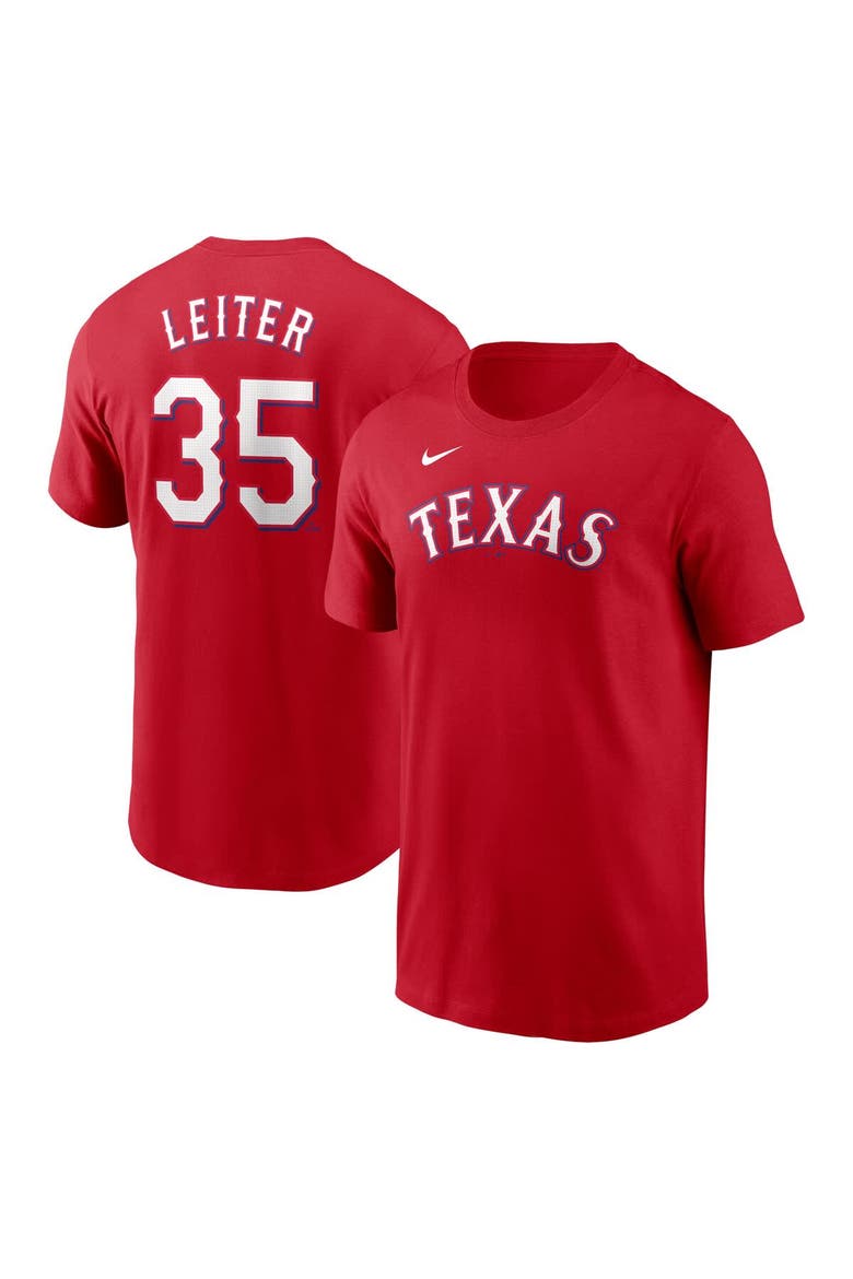 Men's Nike Jack Leiter Red Texas Rangers Fuse Name & Number T-Shirt, Main, color, Red