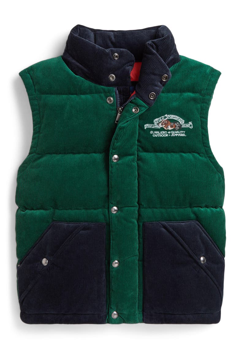 Kids' Convertible Corduroy Down & Feather Fill Jacket, Alternate, color, MULTI