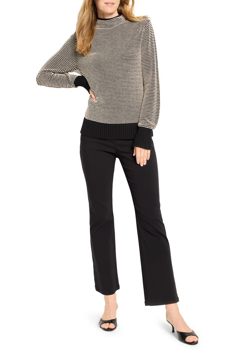Mock Neck Pixel Knit Sweater, Alternate, color, BLACK MULTI