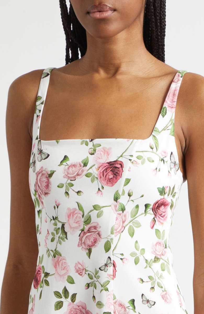 Alice + Olivia Julia Floral Dress, Alternate, color, Garden Gossip Off White