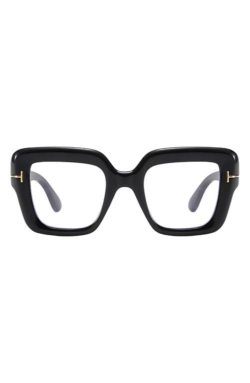 Fifth & Ninth Bailey 58mm Square Blue Light Blocking Glasses In Black