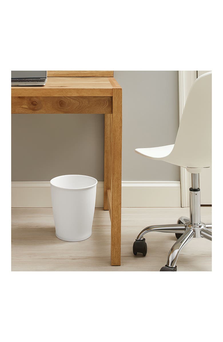 iDesign Kent Small Round Plastic Trash Can, 1.6 Gallon, 2-Pack, White, Alternate, color, White