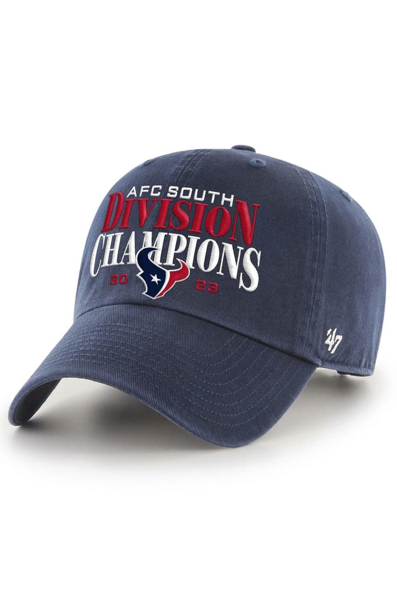 Men's '47  Navy Houston Texans 2023 AFC South Division Champions Clean Up Adjustable Hat, Main, color, Navy