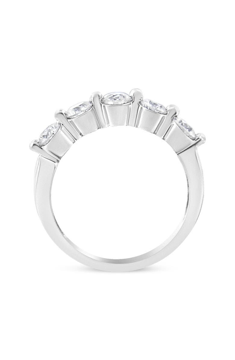 Haus of Brilliance 14K White Gold 1.00 Cttw Round Cut Diamond 5-Stone Band Ring, Alternate, color, White