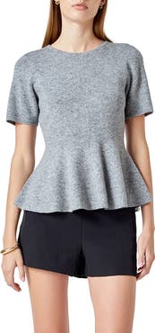 Endless Rose Short Sleeve Peplum Sweater