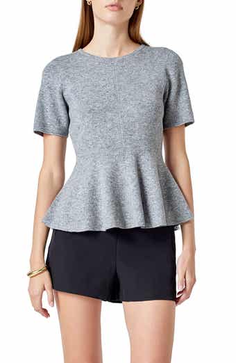 Endless Rose Short Sleeve Peplum Sweater