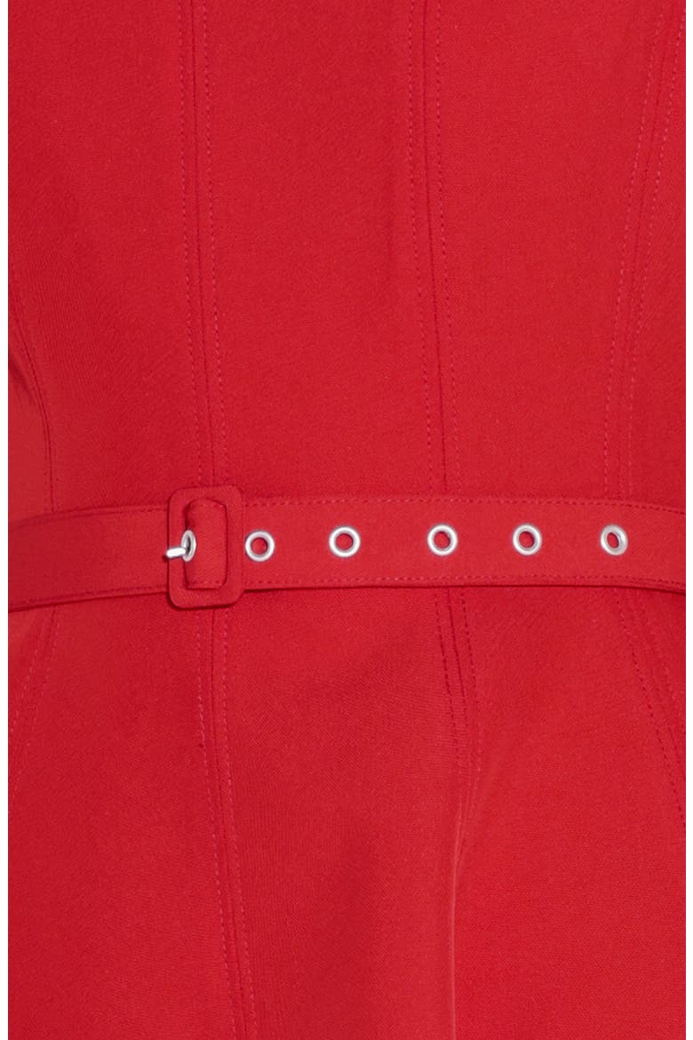 Belted Bateau Neck Minidress, Alternate, color, RED