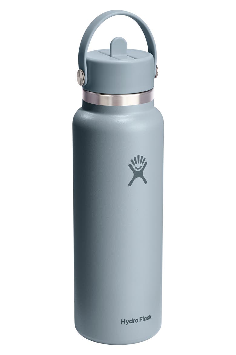 40-Ounce Wide Mouth Flex Straw Cap Bottle, Alternate, color, SHALE GRAY