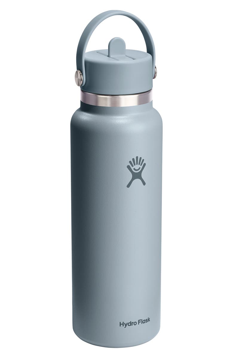 Hydro Flask 40-Ounce Wide Mouth Flex Straw Cap Bottle, Alternate, color, Shale Gray