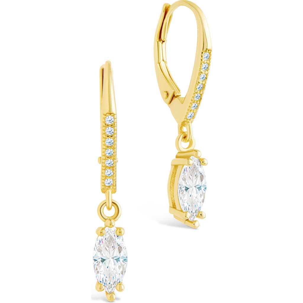 Sterling Forever Allegra Cubic Zirconia Drop Earrings In Gold