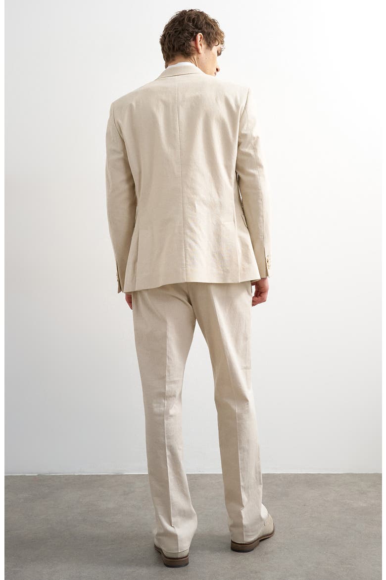 Linen Blend Straight Leg Pants, Alternate, color, STONE