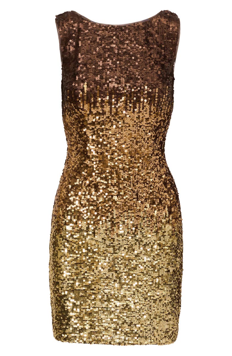 Adrianna Papell Sequin Mesh Sheath Dress, Alternate, color, 