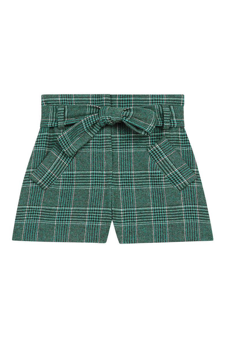 Itrito Belted Plaid Shorts, Alternate, color, GREEN