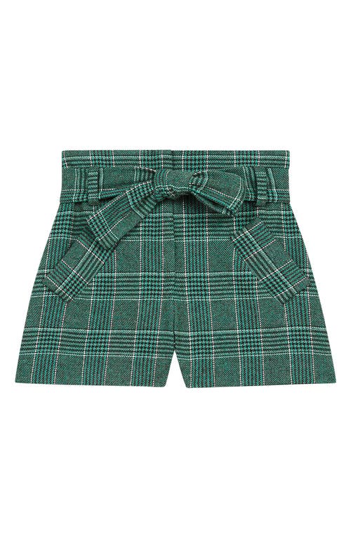 Maje Womens Verts Itrito Belted Check-woven Shorts 6 In Green