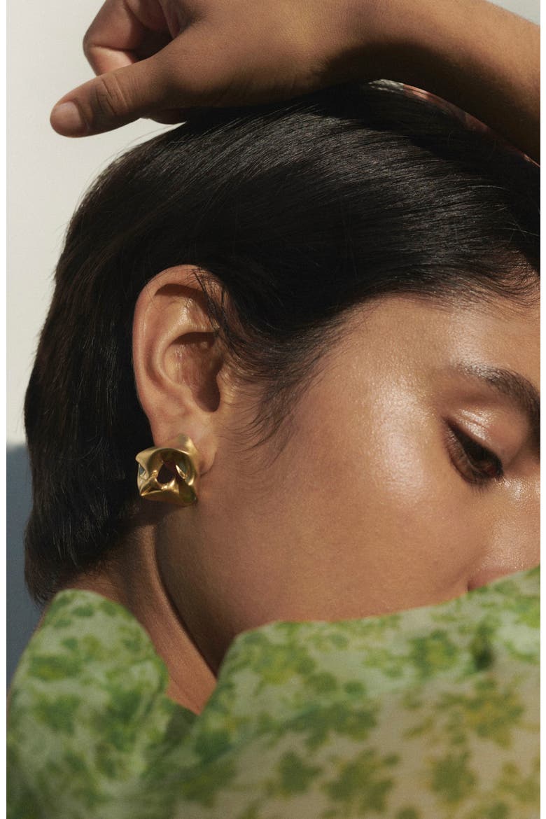 Notso Big Crunch Earrings, Alternate, color, 18CT GOLD PLATED