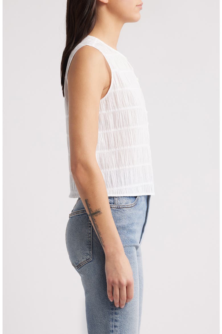 The Smocked Button & Loop Tank, Alternate, color, WHITE
