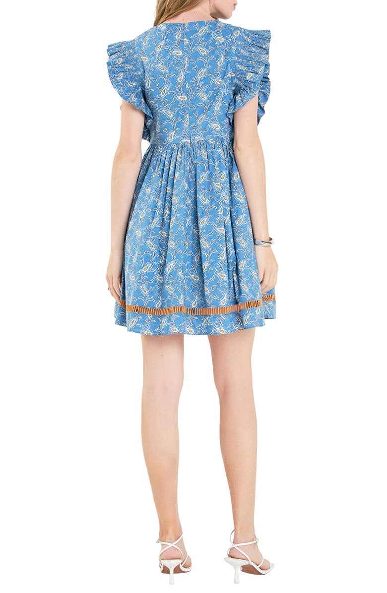 English Factory Paisley Print Minidress, Alternate, color, Blue Multi