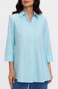Foxcroft Cici Stripe Cotton Tunic Shirt