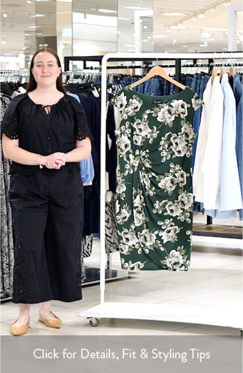 Floral Cap Sleeve Faux Wrap Midi Dress, sales video thumbnail