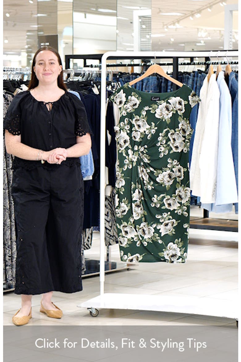 Floral Cap Sleeve Faux Wrap Midi Dress video