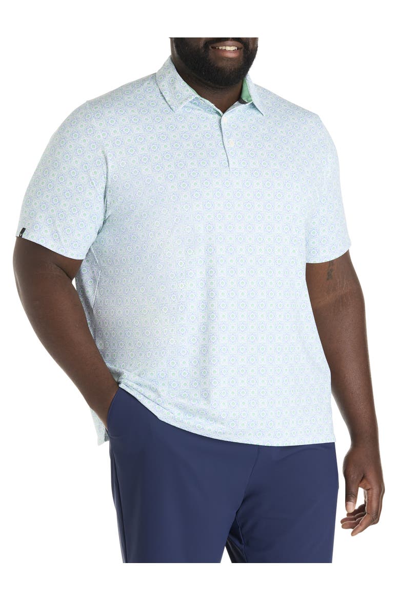 Big & Tall Foulard Polo Shirt, Main, color, NEPTUNE GREEN