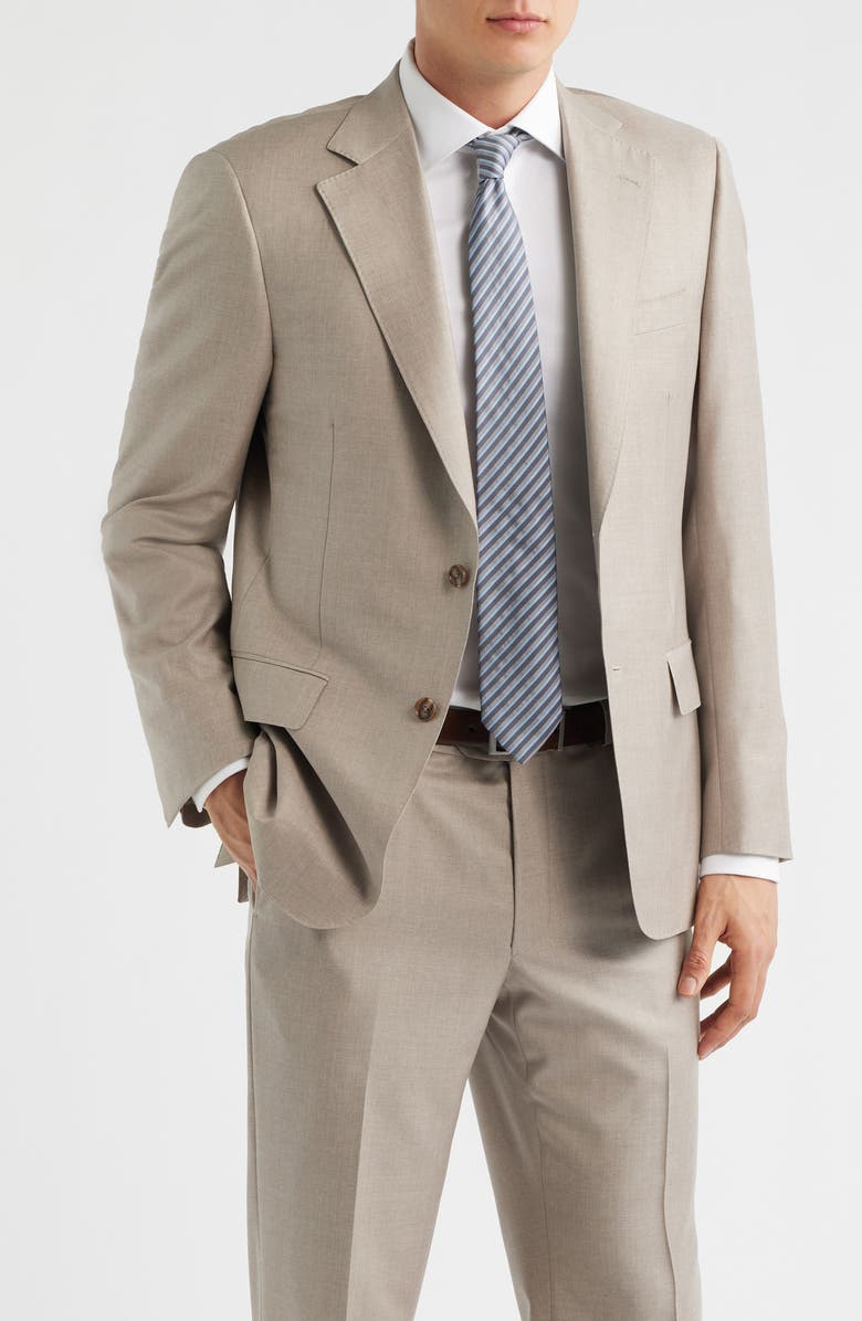 Heritage Gold Tan Wool & Cashmere Serge Suit, Alternate, color, Taupe