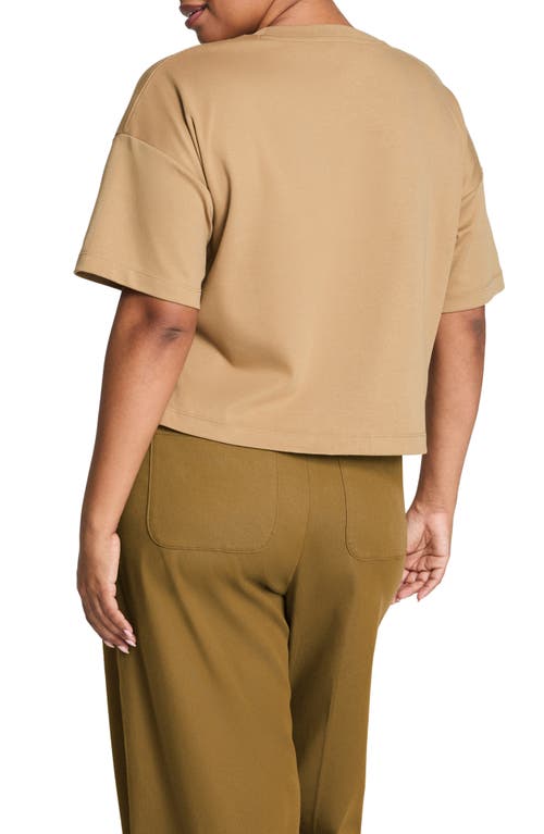 Spanx ® Cool Boxy Cotton T-shirt In Brown