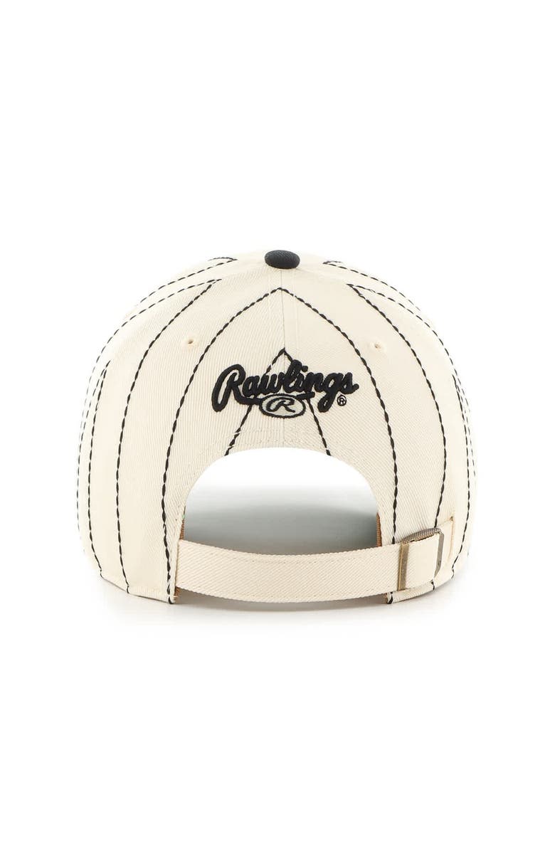'47 Men's '47 x Rawlings Natural/Black Baltimore Orioles Pinstripe Clean Up Adjustable Hat, Alternate, color, Natural