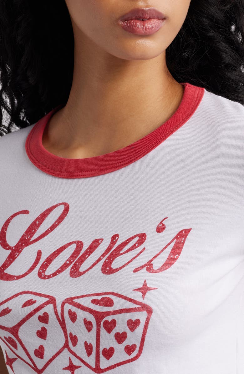 Junk Food Love
s a Gamble Crop Graphic T-Shirt, Alternate, color, Red/ White