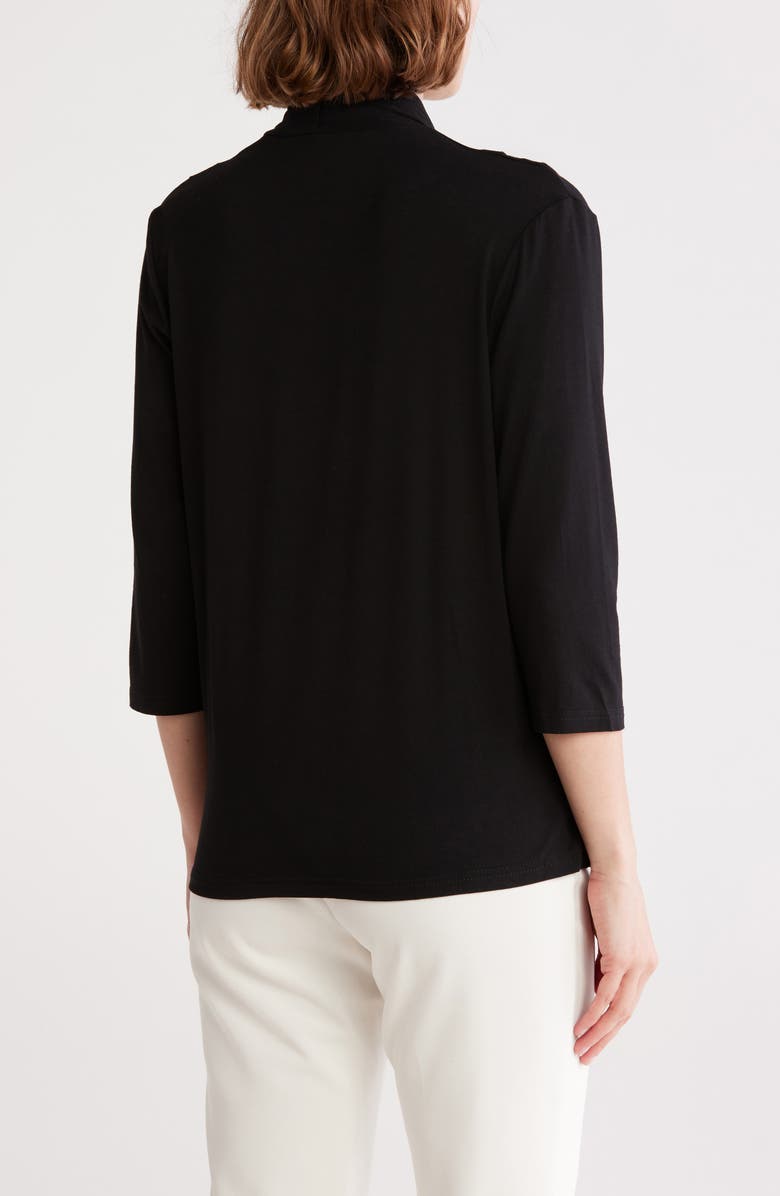 PATRIZIA LUCA Crossover Woven Top, Alternate, color, Black