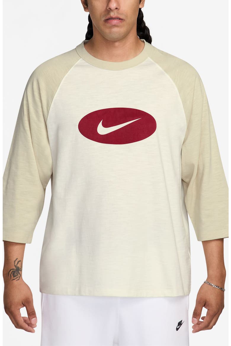 Club Three-Quarter Raglan T-Shirt, Main, color, LIGHT KHAKI/ SAIL