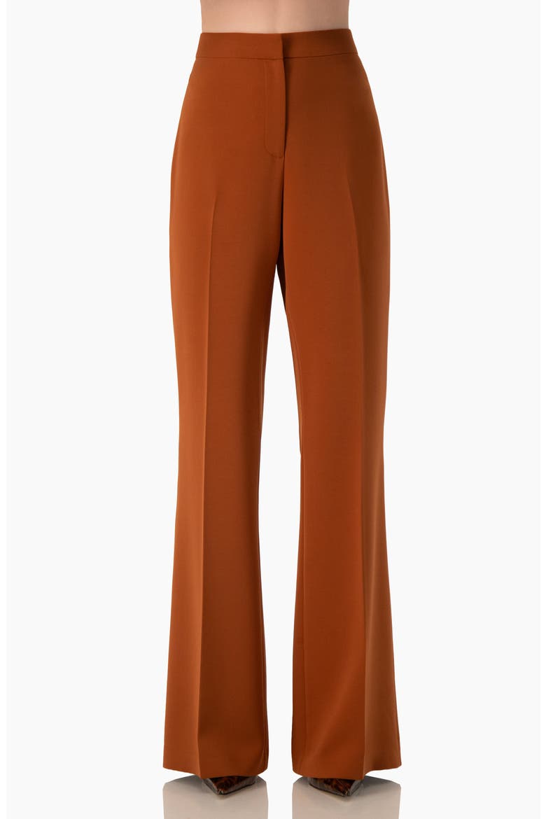 High-Rise Semi-Flare Trousers, Main, color, Chedron