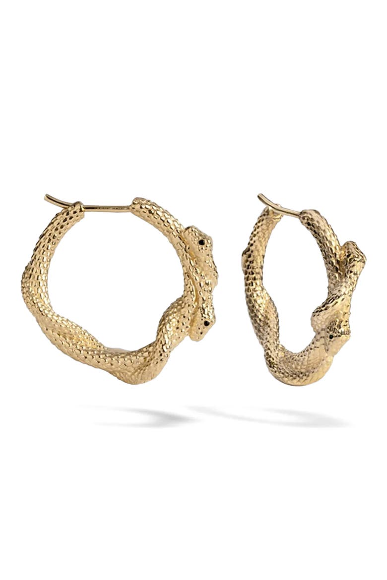 Twisted Serpents Hoop Earrings, Main, color, 14K GOLD VERMEIL